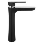 Bateria umywalkowa nablatowa czarna PLATTO chrom