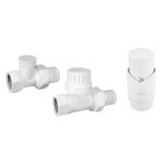 Zestaw termostatyczny prosty z głowicą biały