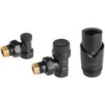 Zestaw termostatyczny kątowy czarny