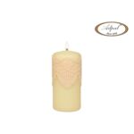 Świeca pieńkowa 15 x 7 cm koronka IV lakier matowy ecru