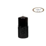 Świeca pieńkowa 15 x 7 cm koronka V lakier czarna