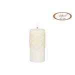 Świeca pieńkowa 15 x 7 cm koronka IV lakier matowy biała