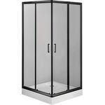 Kabina prysznicowa kwadratowa NERO 80 transparentna + brodzik