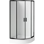 Kabina prysznicowa półokrągła NERO 90 transparentna + brodzik