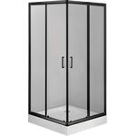 Kabina prysznicowa kwadratowa NERO 90 transparentna + brodzik