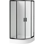 Kabina prysznicowa półokrągła NERO 80 transparentna + brodzik