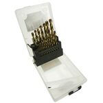 Wiertło do metalu podwójnie szlifowane tytanowane 1 - 10 mm, zestaw: 19 sztuk Jufisto