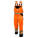 Spodnie ochronne ogrodniczki DEDRA BH81SO2-L odblaskowe rozmiar L, pomarańczowe