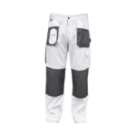 Spodnie ochronne DEDRA BH4SP-S S/48, białe, White line 190g/m2