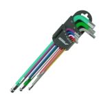 Zestaw kluczy sześciokątnych z kulką extra-długich 9szt, kolor, S2, 1.5-10 mm DEDRA