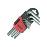 Zestaw kluczy sześciokątnych krótkich, klucze imbusowe, 9szt, CRV, 1.5-10 mm DEDRA