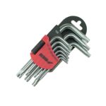 Zestaw kluczy TORX krótkich, 9szt, CRV, T10-T50 DEDRA