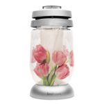 Znicz Lampion Różowe tulipany 36 h 22,4 cm