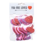 Piankowe serduszka brokatowe - naklejki 45 szt.