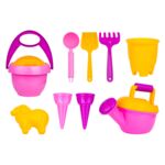 Zestaw do piasku 10 części z konewką różowy
