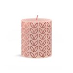 Świeca pieńkowa 8 x 6,8 cm rustic mglisty róż BOLSIUS