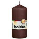 Świeca pieńkowa 12 x 5,8 cm kasztanowy brąz BOLSIUS