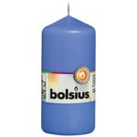 Świeca pieńkowa 12 x 5,8 cm chabrowy niebieski BOLSIUS