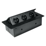 Listwa przedłużacza wpuszczana w blat 3 gniazda czarna