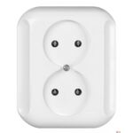 Gniazdo podwójne białe Topaz