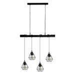 Lampa wisząca 4-punktowa E27 czarna