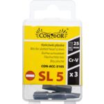 Końcówka płaska SL5 x 0,8 x 25 mm, komplet: 3 sztuki Condor