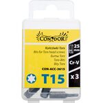 Końcówka Torx T15 x 25 mm, komplet: 3 sztuki Condor