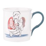 Kubek prosty z niebieskim uchem 250 ml