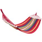 Hamak Paradise czerwień drewno 200 x 100 cm