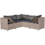 Komplet mebli Chloe 187 x 70 x 60 cm beżowy