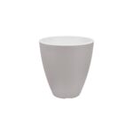 Osłonka waza śr. 28 cm piaskowa z białym wypełnieniem