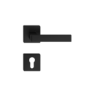 Klamka Ergo na kwadratowym szyldzie na wkładkę 13 x 12 x 5 cm czarna