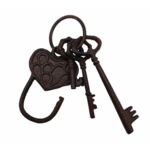 Dekoracja pęk kluczy z sercem 8 cm