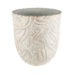 Donica z motywem pióra biała M 38 x 42,5 cm