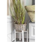 Kosz wiklinowy z uszami szary 16 x 21 cm