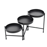 Stolik metalowy rozkładany czarny 65 x 19.5 x 28 cm