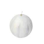 Świeca White Wood kula 10 x 10 cm biały
