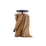 Świecznik z naturalnym drewnem 23,5 x 17 cm