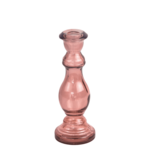 Świecznik ze szkła z recyklingu róż 20 x 7,5 cm