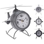 zegar stolowy helikopter metal 23 x 22 cm
