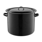 Garnek emaliowany gładki z pokrywką 36 cm 20 l czarny