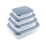 Pojemnik prostokątny niebieski 4 sztuki 300/600/1200/2000 ml