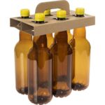 Zestaw 1 l butelek Pet do piwa w nosidełku 6 sztuk