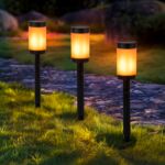 Lampa solarna efekt płomienia 5,9 x 40,5 cm czarna