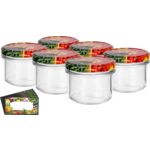 Słoik prosty 235 ml Ø82 z zakrętką bordo 6 sztuk