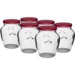 Słoik Amfora 580 ml Ø82 z zakrętką bordo 6 sztuk