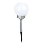 Lampa solarna wbijana kula 15 cm srebrna