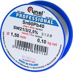 Spoiwo lutownicze z topnikiem 60% 1,5 mm szpulka 0,10 kg Sn60Pb40 Cynel