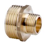 Nypel redukcyjny mosiężny 1" x 1/2" żółty