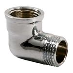 Kolanko mosiężne 3/4" nakrętno-wkrętne chrom